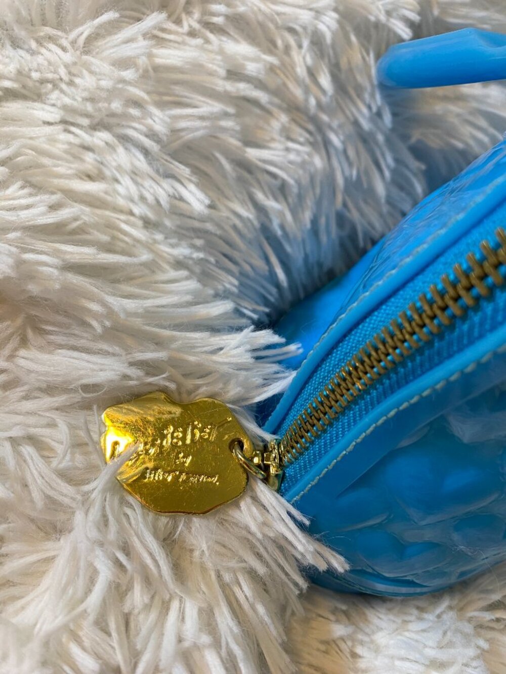 LUV BETSEY JOHNSON Aqua Jelly Heart Handbag Purse Gold Hardware Dome Satchel Bag - Picture 5 of 8